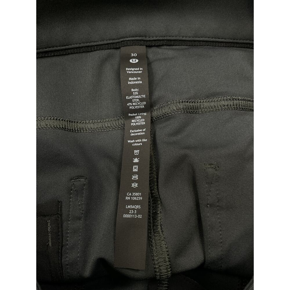 Lululemon 'Abc' Black Elastomultiester Slim-Fit 5 Pocket Pant Size 30 - Picture 4 of 5